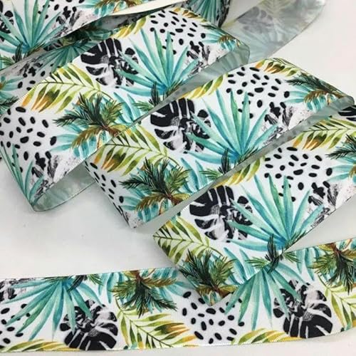 FAQIMORAX 5 Yards 38 mm Blumen Satinband für Patchwork-Schleifen Weihnachten Hochzeit Blumenverpackung-PR1078-5 Yards von FAQIMORAX