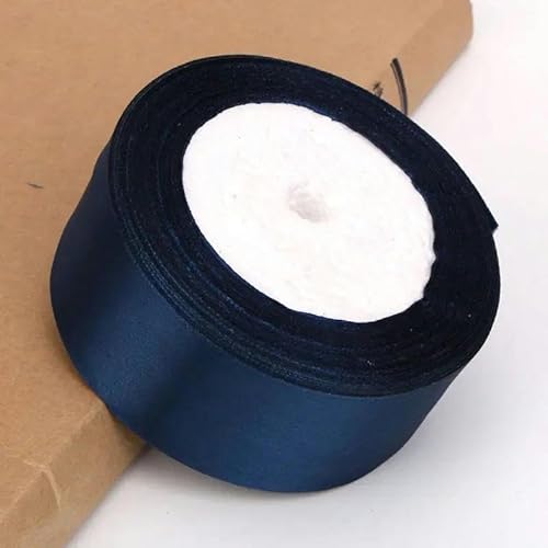 FAQIMORAX 6/10/15/20/25/40/50 mm Satinbänder DIY Weinrot Orange Gelb Grün Blau Schwarz Grau Goldbänder-Dunkelblau-10 mm Breite von FAQIMORAX