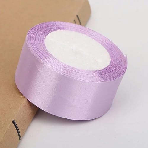 FAQIMORAX 6/10/15/20/25/40/50 mm Satinbänder DIY Weinrot Orange Gelb Grün Blau Schwarz Grau Goldbänder-Rosa-25 mm Breite von FAQIMORAX
