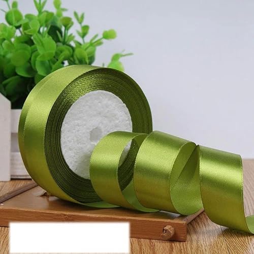 FAQIMORAX 6-10-12-15-20-25-40-50 mm silbergraue Satinbänder, 22 Meter/Rolle, Geschenkband für Geburtstagspartys, Armeegrün, 15 mm FAQIMORAX 6-10-12-15-20-25-40-50 mm silbergraue Satinbänder, 22 Meter/Rolle, Geschenkband für Geburtstagspartys, Armeegrün, 15 mm von FAQIMORAX