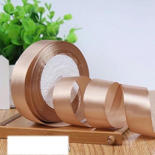 FAQIMORAX 6-10-12-15-20-25-40-50 mm silbergraue Satinbänder, 22 Meter/Rolle, Geschenkband für Geburtstagspartys, Hellbraun, 15 mm FAQIMORAX 6-10-12-15-20-25-40-50 mm silbergraue Satinbänder, 22 Meter/Rolle, Geschenkband für Geburtstagspartys, Hellbraun, 15 mm von FAQIMORAX
