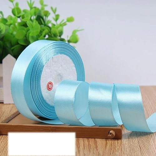 FAQIMORAX 6-10-12-15-20-25-40-50 mm silbergraue Satinbänder, 22 Meter/Rolle, Geschenkband für Geburtstagspartys, Seeblau, 12 mm FAQIMORAX 6-10-12-15-20-25-40-50 mm silbergraue Satinbänder, 22 Meter/Rolle, Geschenkband für Geburtstagspartys, Seeblau, 12 mm von FAQIMORAX