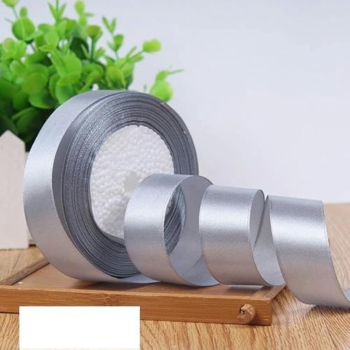 FAQIMORAX 6-10-12-15-20-25-40-50 mm silbergraue Satinbänder, 22 Meter/Rolle, Geschenkband für Geburtstagspartys, Silber, 12 mm FAQIMORAX 6-10-12-15-20-25-40-50 mm silbergraue Satinbänder, 22 Meter/Rolle, Geschenkband für Geburtstagspartys, Silber, 12 mm von FAQIMORAX