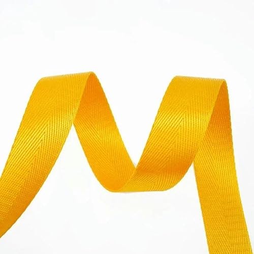 FAQIMORAX 8 m, 20–38 mm, 1 mm Dickes Nylon-Gurtband, Rucksackgurtband, Sicherheitsgurtetikett, DIY-Taschenbindungszubehör, Gelb, 32 mm von FAQIMORAX