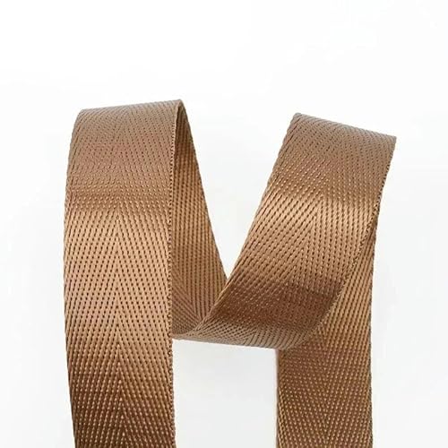 FAQIMORAX 8 m, 20–38 mm, 1 mm Dickes Nylon-Gurtband, Rucksackgurtband, Sicherheitsgurtetikett, DIY-Taschenbindungszubehör, Khaki, 50 mm von FAQIMORAX