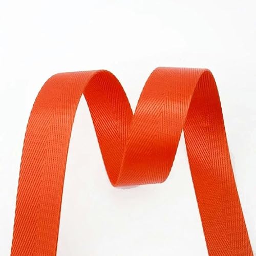FAQIMORAX 8 m, 20–38 mm, 1 mm Dickes Nylon-Gurtband, Rucksackgurtband, Sicherheitsgurtetikett, DIY-Taschenbindungszubehör, Orange, 25 mm von FAQIMORAX