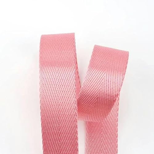 FAQIMORAX 8 m, 20–38 mm, 1 mm Dickes Nylon-Gurtband, Rucksackgurtband, Sicherheitsgurtetikett, DIY-Taschenbindungszubehör, Pink, 32 mm von FAQIMORAX