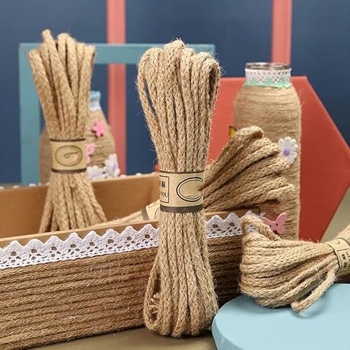 FAQIMORAX Meter manyul Juteband Seil St DIY Vintage Jute Geschenkpapier Party Wohnaccessoires-6mm 5 Meter von FAQIMORAX