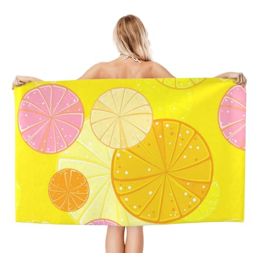 FAQRTIV Mikrofaser-Strandtuch, Farbe: Cartoon-Zitrone, sandfrei, schnell trocknend, groß, saugfähiges Mikrofaser-Handtuch für Reisen, Schwimmen, Urlaub FAQRTIV Mikrofaser-Strandtuch, Farbe: Cartoon-Zitrone, sandfrei, schnell trocknend, groß, saugfähiges Mikrofaser-Handtuch für Reisen, Schwimmen, Urlaub von FAQRTIV