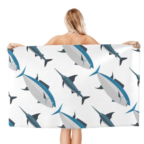 FAQRTIV Mikrofaser-Strandtuch, Meer, Thunfisch, Fisch, sandfrei, schnell trocknend, großes Mikrofaser-Handtuch für Reisen, Schwimmen, Urlaub FAQRTIV Mikrofaser-Strandtuch, Meer, Thunfisch, Fisch, sandfrei, schnell trocknend, großes Mikrofaser-Handtuch für Reisen, Schwimmen, Urlaub von FAQRTIV