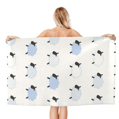 FAQRTIV Mikrofaser-Strandtuch, Schaf, minimalistisch, Kunst, sandfrei, schnell trocknend, großes Mikrofaser-Handtuch für Reisen, Schwimmen, Urlaub FAQRTIV Mikrofaser-Strandtuch, Schaf, minimalistisch, Kunst, sandfrei, schnell trocknend, großes Mikrofaser-Handtuch für Reisen, Schwimmen, Urlaub von FAQRTIV