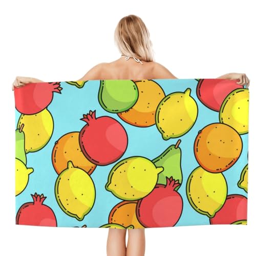 FAQRTIV Mikrofaser-Strandtuch, Zitronenorange, Granatapfel, sandfrei, schnell trocknend, großes Mikrofaser-Handtuch für Reisen, Schwimmen, Urlaub FAQRTIV Mikrofaser-Strandtuch, Zitronenorange, Granatapfel, sandfrei, schnell trocknend, großes Mikrofaser-Handtuch für Reisen, Schwimmen, Urlaub von FAQRTIV