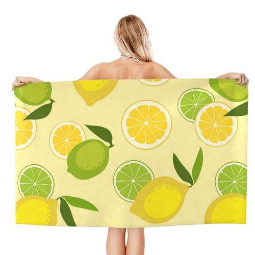 FAQRTIV Mikrofaser-Strandtuch, grün, zitronengelb, sandfrei, schnell trocknend, großes Mikrofaser-Handtuch für Reisen, Schwimmen, Urlaub FAQRTIV Mikrofaser-Strandtuch, grün, zitronengelb, sandfrei, schnell trocknend, großes Mikrofaser-Handtuch für Reisen, Schwimmen, Urlaub von FAQRTIV