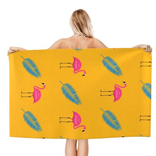 FAQRTIV Mikrofaser-Strandtuch, rosa Flamingo, tropisch, sandfrei, schnell trocknend, großes Mikrofaser-Handtuch für Reisen, Schwimmen, Urlaub FAQRTIV Mikrofaser-Strandtuch, rosa Flamingo, tropisch, sandfrei, schnell trocknend, großes Mikrofaser-Handtuch für Reisen, Schwimmen, Urlaub von FAQRTIV