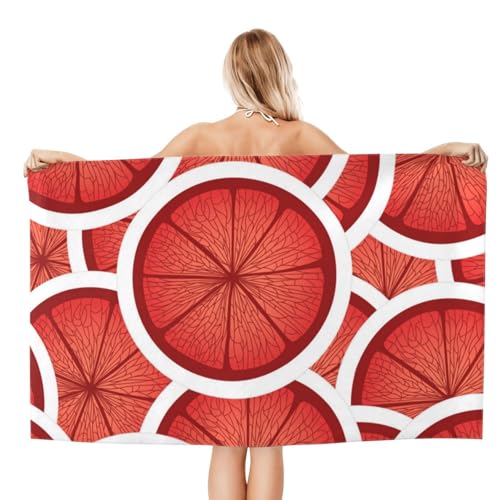 FAQRTIV Mikrofaser-Strandtuch, rot, zitrusfarben, sandfrei, schnell trocknend, groß, saugfähiges Mikrofaser-Handtuch für Reisen, Schwimmen, Urlaub FAQRTIV Mikrofaser-Strandtuch, rot, zitrusfarben, sandfrei, schnell trocknend, groß, saugfähiges Mikrofaser-Handtuch für Reisen, Schwimmen, Urlaub von FAQRTIV