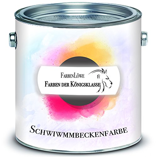 FARBENLÖWE 2K Schwimmbeckenfarbe hochmoderne Poolfarbe für GFK & Kunststoff 2 K SET Schwimmbadbeschichtung wasserdicht Farbauswahl Blau Weiß Grün Seegrün Grau Anthrazitgrau Lichtgrau (1 L, Blau) von FARBENLÖWE