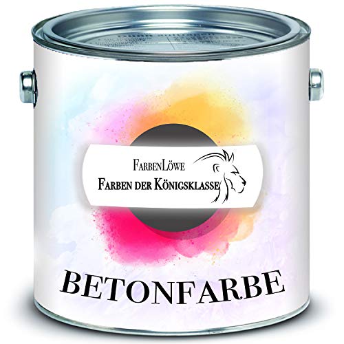 FARBENLÖWE Betonfarbe Fassadenfarbe Bodenfarbe Farbauswahl Bodenbeschichtung (5 L, Betongrau RAL 7023) von FARBENLÖWE