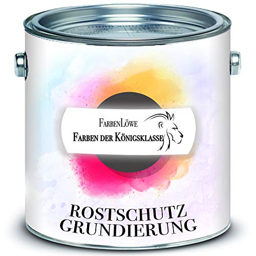 FARBENLÖWE Rostschutz-Grundierung Rostschutz-Farbe Grau und Rotbraun (2,5 L, Hellgrau) von FARBENLÖWE