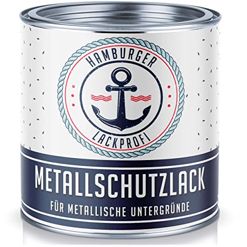 Metallschutzlack GLÄNZEND Weißaluminium RAL 9006 Weiß Metallschutzfarbe Metalllack Metallfarbe // Hamburger Lack-Profi (1 L) von FARBENLÖWE