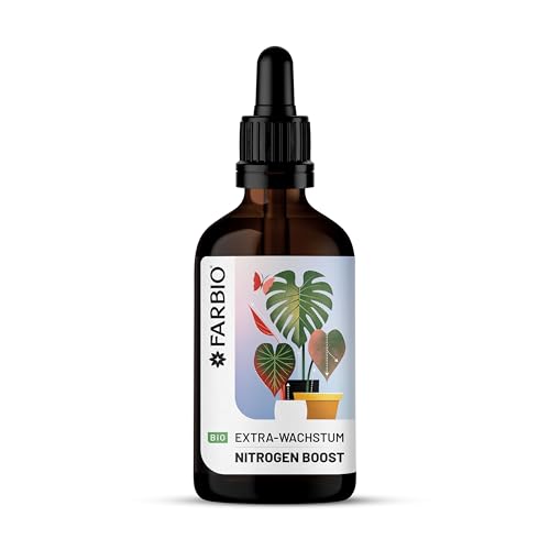 FARBIO Nitrogen Boost Pflanzendünger | Extra-Wachstum | Premium Flüssigdünger für alle Pflanzenarten | Blattdünger zum Sprühen | 100% BIO von FARBIO