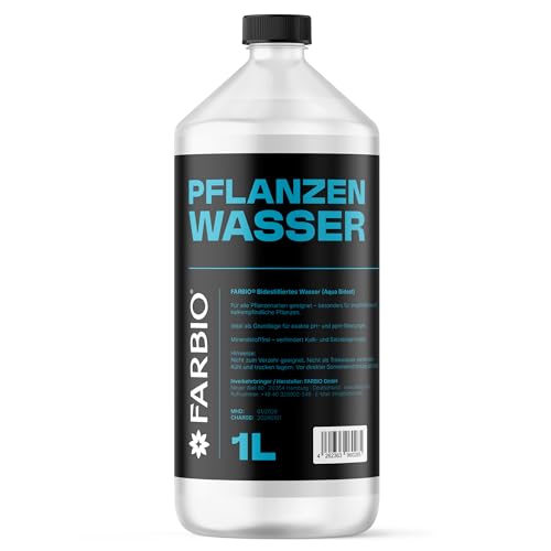 FARBIO Pflanzenwasser 6x 1L | für exakte pH- und ppm-Messungen | Mineralstofffrei – verhindert Kalk- und Salzablagerungen von FARBIO