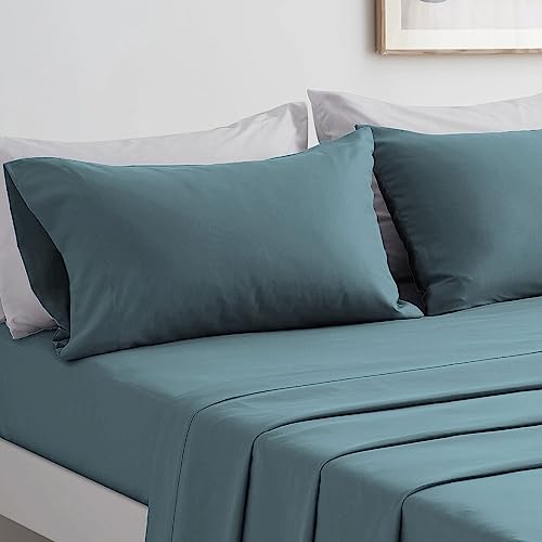 FARFALLAROSSA Bettwäsche-Set für Doppelbetten, Bettlaken und Kissenbezüge, Mikrofaser, für Bett mit 90 cm,Grün von FARFALLAROSSA