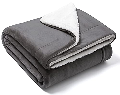 Decke Sofa Kuscheldecke 210x240 cm - Warm Sherpa Sofaüberwurf Decke - Dicke Sofadecke Couchdecke - Oeko-TEX - Flauschige Wohndecke für Couch - Hellgrau von FARFALLAROSSA