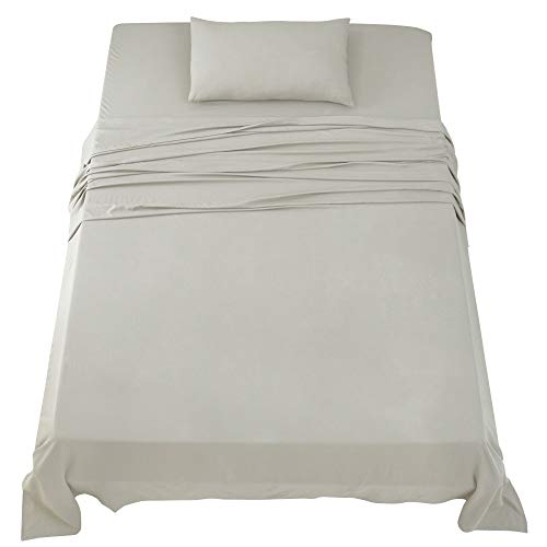 FARFALLAROSSA Bettwäsche-Set für Doppelbetten, Bettlaken und Kissenbezüge, Mikrofaser, für Bett mit 90 cm,Beige von FARFALLAROSSA
