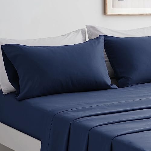 FARFALLAROSSA Einfarbiges Bettwäscheset,Mikrofaser-Bettwäsche und Kissenbezüge für Doppelbetten Einreiben Uni Eineinhalb Quadratmeter Hellblau,Blau von FARFALLAROSSA
