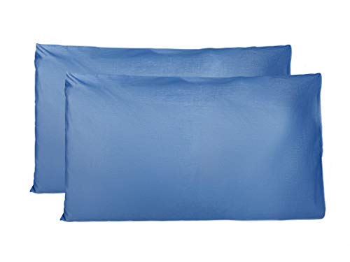 Kissenbezug 50X70 cm 2er Set - 100% Baumwolle, Superweicher Premium Jersey Kopfkissenbezug, Schlicht und edel im Design, Made in Italy - Königsblau von FARFALLAROSSA