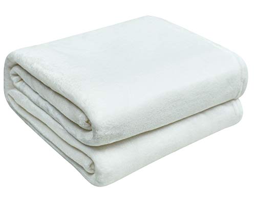 FARFALLAROSSA Kuscheldecke Baby 70 x 100 cm - Flauschig Super Weiche Fleecedecke - Oeko-TEX - Kuscheldecke Kinder Weiß von FARFALLAROSSA