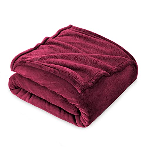 FARFALLAROSSA Kuscheldecke Flauschig 210 x 240 cm - XXL Fleecedecke Sofa Decken Couchdecke Oeko-TEX® Zertifiziert - Super Weiche Fleecedecke als Sofaüberwurf - Wohndecke Bordeaux von FARFALLAROSSA