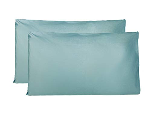 Kissenbezug 40x80 cm 2er Set - 100% Baumwolle, Superweicher Premium Jersey Kopfkissenbezug, Schlicht und edel im Design, Made in Italy - Dunkelgrün von FARFALLAROSSA