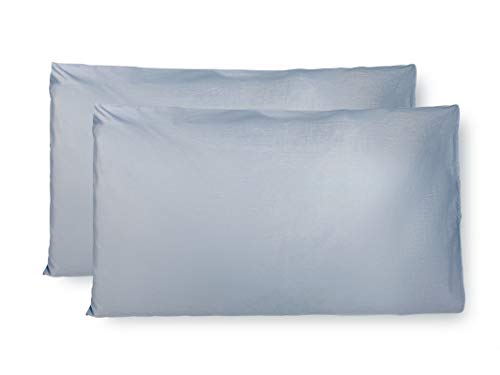FARFALLAROSSA Kissenbezug 50x80 cm 2er Set - 100% Baumwolle, Superweicher Premium Jersey Kopfkissenbezug, Schlicht und edel im Design, Made in Italy - Hellblau von FARFALLAROSSA