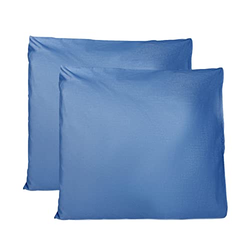 Kissenbezug 60x60 cm 2er Set - 100% Baumwolle, Superweicher Premium Jersey Kopfkissenbezug, Schlicht und edel im Design, Made in Italy - Königsblau von FARFALLAROSSA