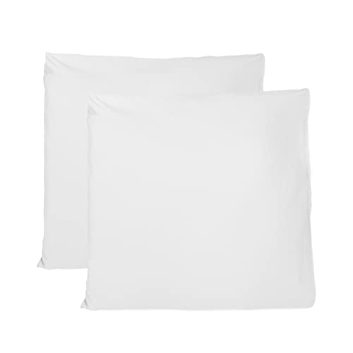 Kissenbezug 60x60 cm 2er Set - 100% Baumwolle, Superweicher Premium Jersey Kopfkissenbezug, Schlicht und edel im Design, Made in Italy - Weiß von FARFALLAROSSA