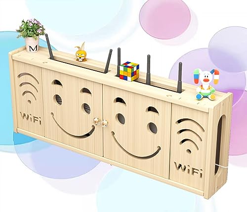 WLAN-Aufbewahrungsbox, weiße WLAN-Router-Aufbewahrungsboxen, Holzregalkabel, WLAN-Regalbox, Wandmontage, WLAN-Aufbewahrungsbox, A-71 x 28 cm von FARIH