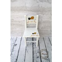 Personalisierte Holz Kindergarten Stuhl, Handgemachte Kinderstuhl, Stuhl Für Kleine Junge Und Mädchen, Bemalte Schwarze Katze, Neue Baby-Geschenk von FARISTOstore