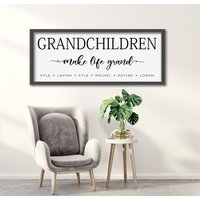 40% Rabatt Geschenk Für Großeltern, Schild Mit Namen, Enkel Personalisiert, Make Life Grand Holzschild, Großelterngeschenk von FARMandBARNdecor