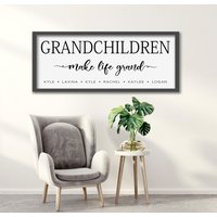 Personalisierte Enkelkinder Namen Holzschild Geschenk Großeltern von FARMandBARNdecor