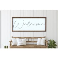 40% Sale Holzgerahmtes Willkommensschild, Schild, Willkommensdekor, Wandkunst Für Zuhause, Eingangschild, Kunstwerk Den Eingangsbereich von FARMandBARNdecor