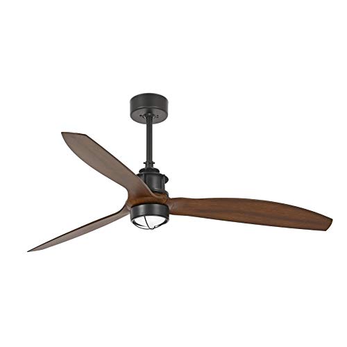 FARO BARCELONA 33395-10- JUST FAN LED Deckenventilator schwarz/Holz mit Gleichstrommotor von FARO BARCELONA