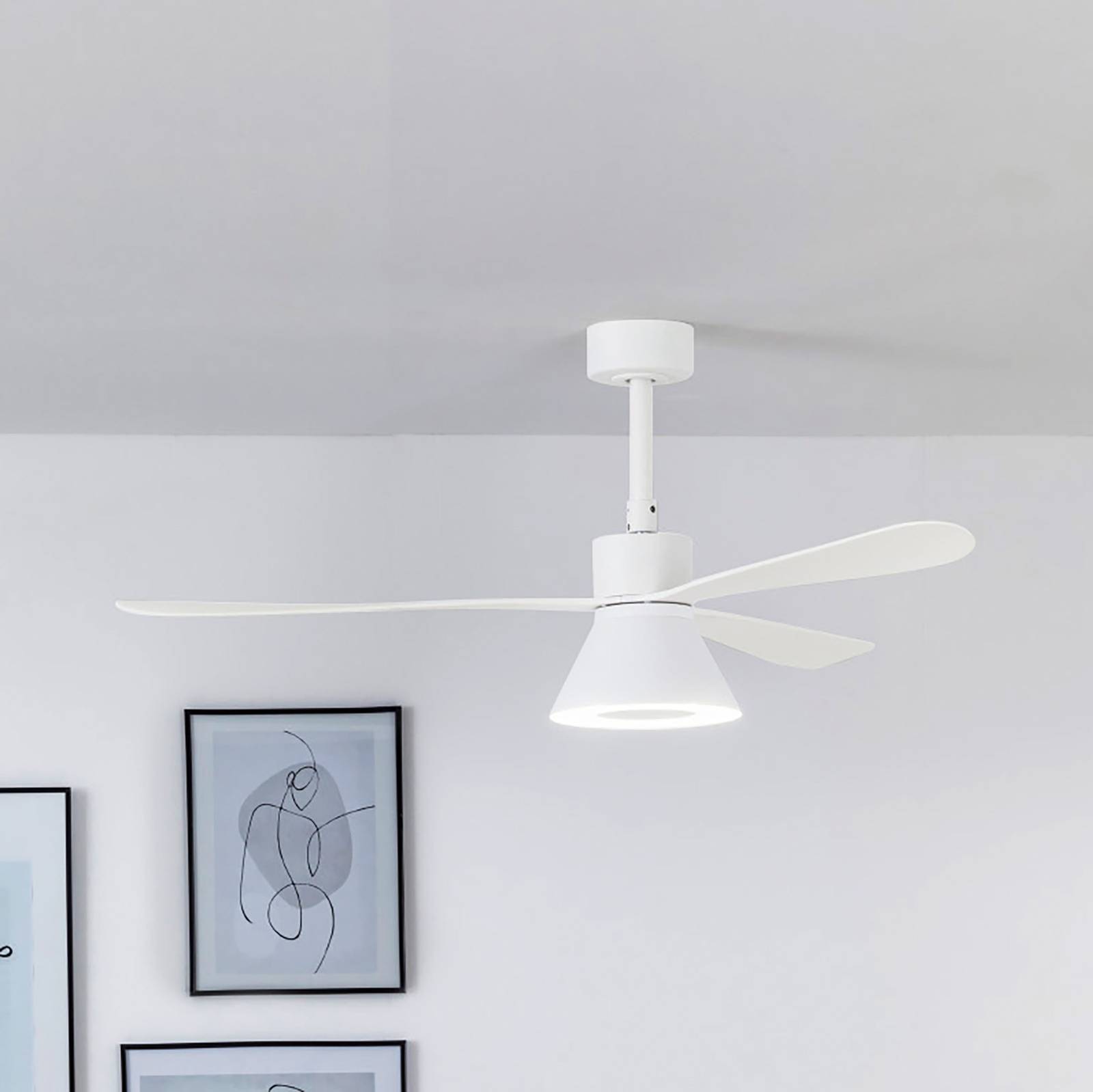 Deckenventilator Amelia Cone, LED-Leuchte, weiß von FARO BARCELONA