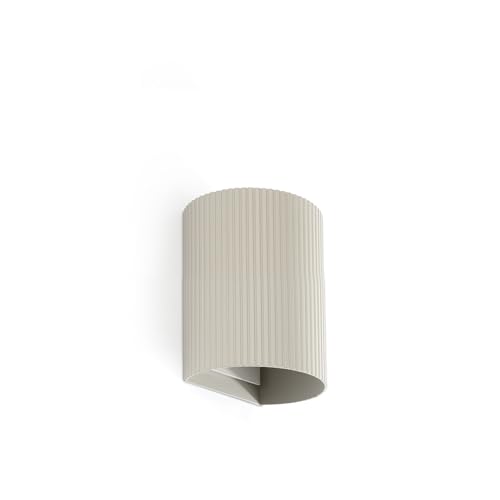 Faro Barcelona 40528 - SOLE Runde Wandleuchte grau geriffelt von FARO BARCELONA