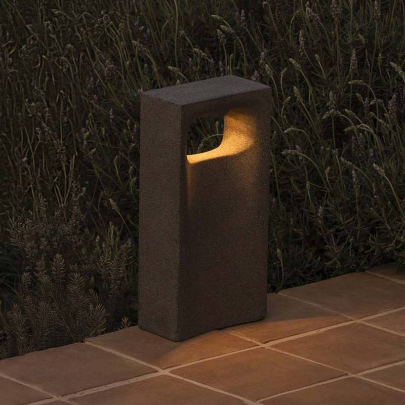LED-Sockelleuchte Glint, 2700K, 40 cm, grau, Beton, IP55 von FARO BARCELONA