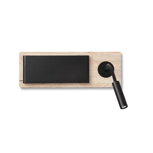 FARO BARCELONA MOOD APLIQUE CON LECTOR 2x3W, Schwarz/Holz von FARO BARCELONA