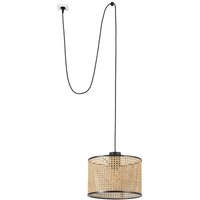 Mambo Hängelampe schwarz/rattan ø320 mit Stecker 68604-48 von FARO BARCELONA
