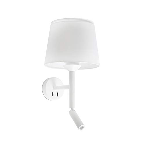 SAVOY APLIQUE CON LECTOR BLANCO PANTALLA BLANCA von FARO BARCELONA