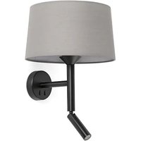 WINDSOR Wandleuchte mit Lesegerät schwarz/grau 20223-129 von FARO BARCELONA