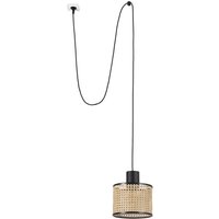 Faro Barcelona - mambo Hängelampe schwarz/rattan ø210 mit Stecker 68604-47 von FARO BARCELONA